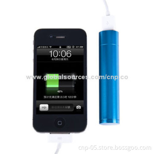 2,200mAh Aluminum External Battery Charger Stick with LED Power Indicator